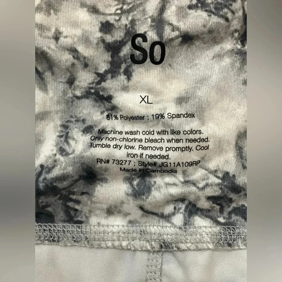 SO Gray/ White Marble Leggings Women's XL - Picture 5 of 7